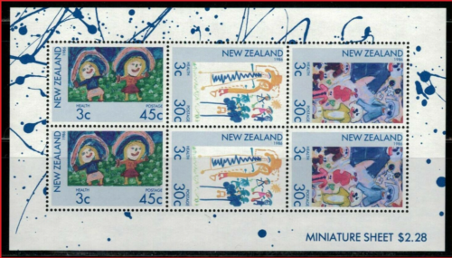 ZAYIX 1986 Nouvelle-Zélande B126a MNH dessins enfants feuille miniature 072122SM08M - Photo 1 sur 1