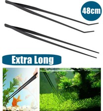 48cm Aquarium Fish Tank Stainless Tweezers Curve Straight Extra Long Tongs Plant