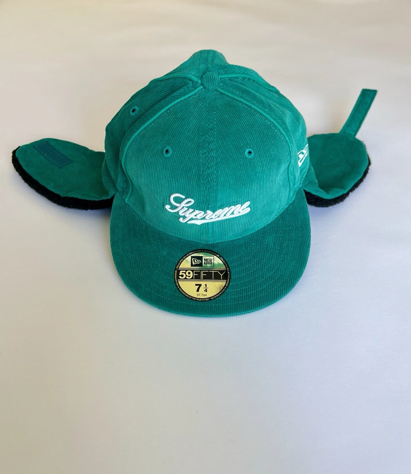 Supreme x New Era 59Fifty monté 7 1/4 velours côtelé chiffre d'affaires échantillon 1/1 neuf