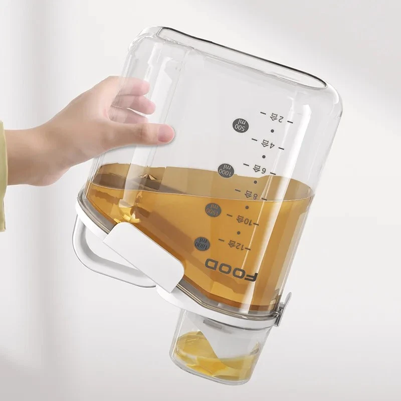 Large Capacity Grain Storage Container with Scale Handle,Airtight Food Dispenser