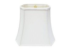 Royal Designs Rectangle Cut Corner Lamp Shade, Linen White, 7 x 9 x 10.25 ...