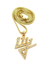 Men's Daddy Yankee DY CZ Iced Pendant & 18" 20" 24" Box Chain Hip Hop Necklace