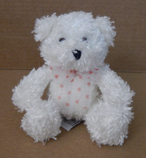 Aurora Small White Bear Plush w/Heart Ribbon