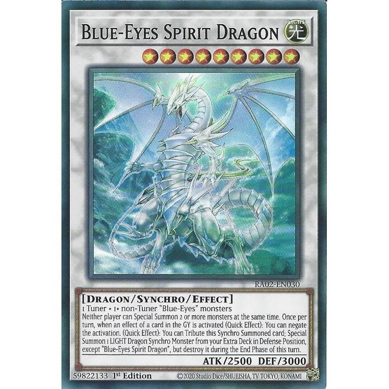 RA02-EN030 Blue-Eyes Spirit Dragon : Super Rare Card : 1st Edition : YuGiOh TCG