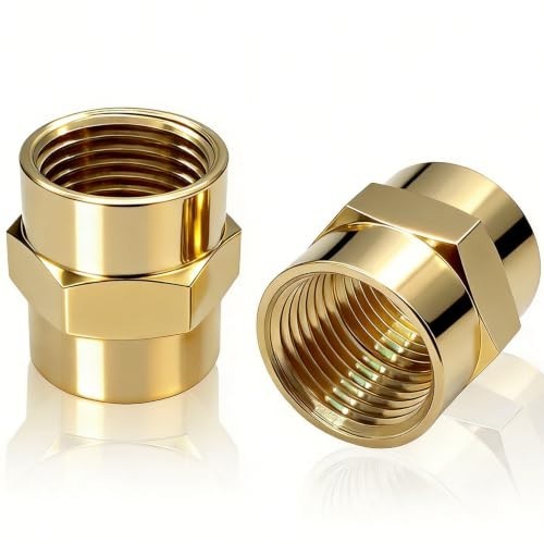 2 Brass Pipe Coupler 3/4" x 3/4" NPT Fitting for Piping