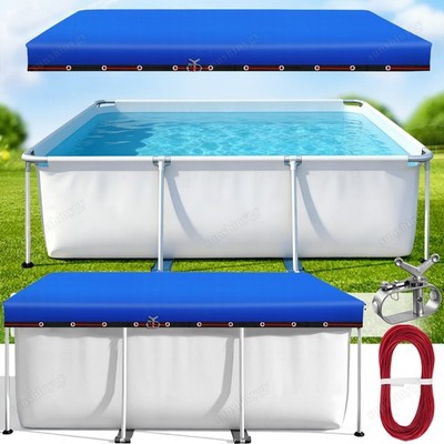 Poolabdeckung Quadrat Rund Sommer & Winter Poolplane UV-Resistente Abdeckplane 