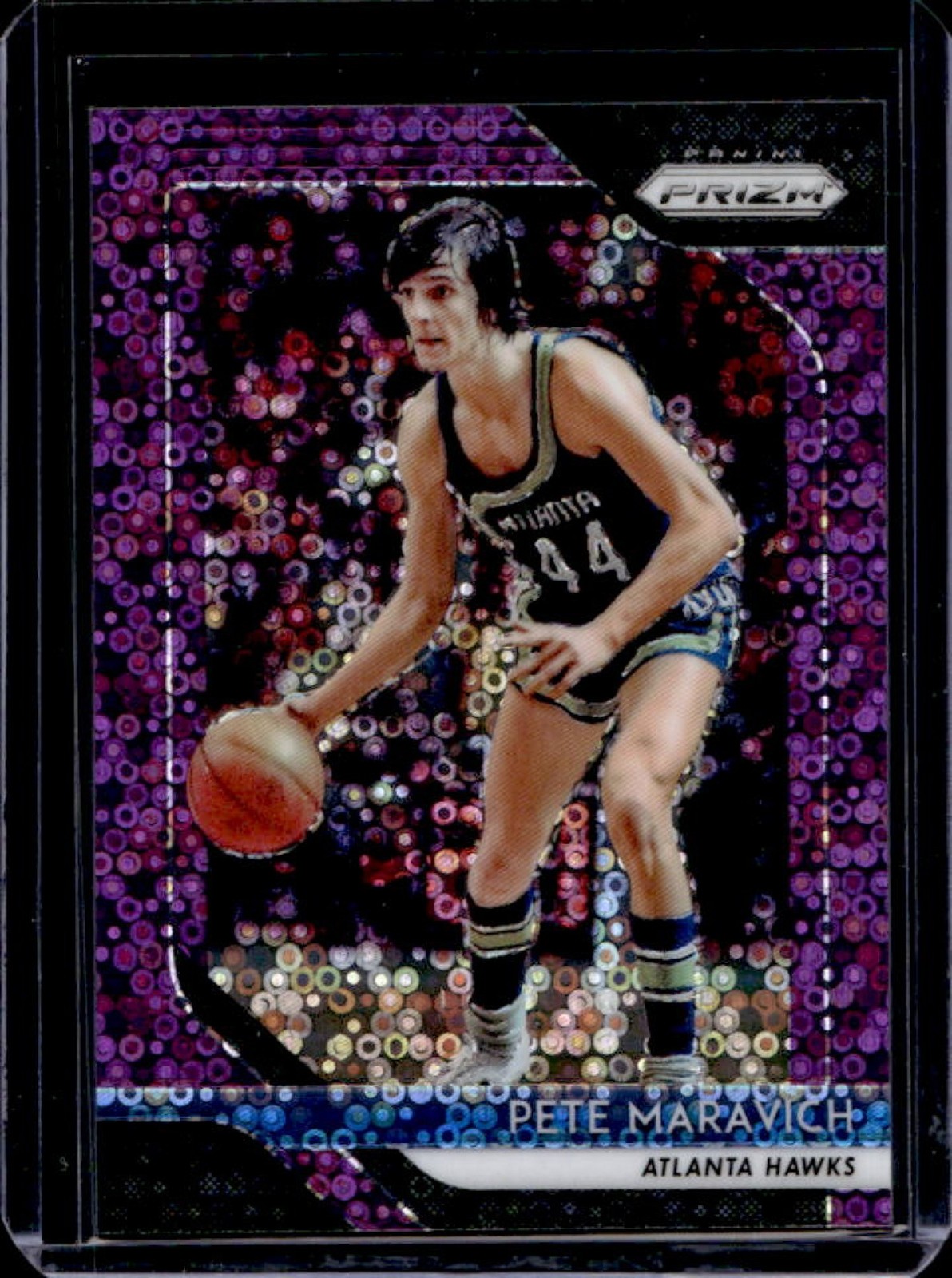 2018-19 Panini Prizm Pete Maravich Prizm Fast Break Purple #/75 Hawks