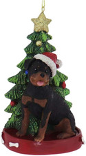 Rottweiler with Resin Christmas Tree Ornament for Personalization