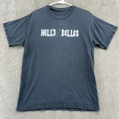 Hell's Belles Shirt Men L Black Will Play ACDC For Beer Graphic Short Sleeve Y2K