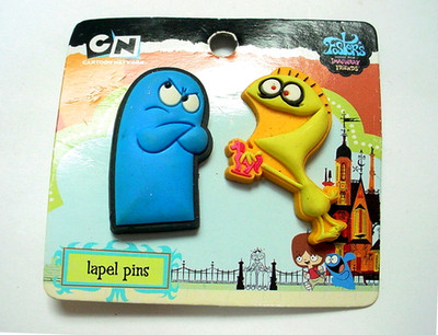FOSTER'S HOME FOR IMAGINARY FRIENDS BLOO & CHEESE PINS ON CARD CARTOON NETWORK