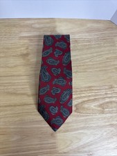 Christian Dior Tie Burgundy Paisley Made in USA Woven In Italy 100% Silk Vintage