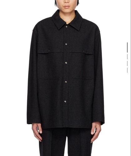 Lemaire, Lemaire Storm Flap Overshirt Black Size 46 (M Equivalent)