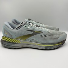 Brooks Adrenaline GTS 23 Mens Size 12 Running Shoes GuideRails Grey Yellow