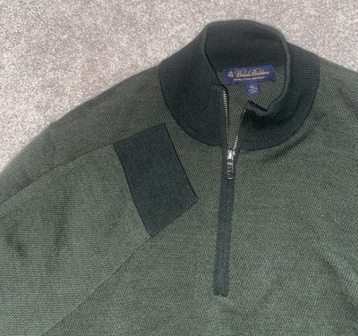 Brooks Brothers Extra Fine Italian Merino Wool Long Sleeve Pullover Men XL Green
