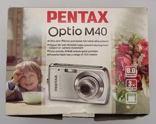 Pentax Optio M40 8.0MP Digital Camera silver boxed With Charger Manual ETC.