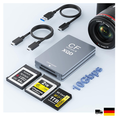 CFexpress Typ B Kartenleser Dual Slot USB 3.2 10Gbps XQD SD