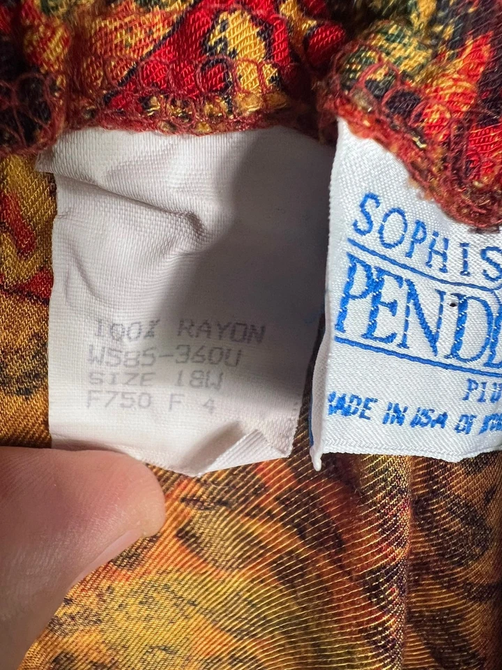 Vintage Pendleton Family Crest Pattern Midi Skirt Red Womens Size 18W *READ - Image 4 of 4