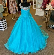 Organza Ballgown Teens Tiny Miss Little Kids Birthday Long Sleeve Formal Party