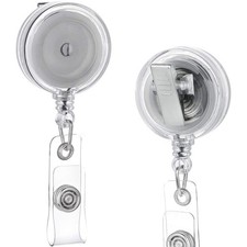- 2 Pack - Retractable ID Name Badge Holder Reels with Swivel Alligator Clip ...