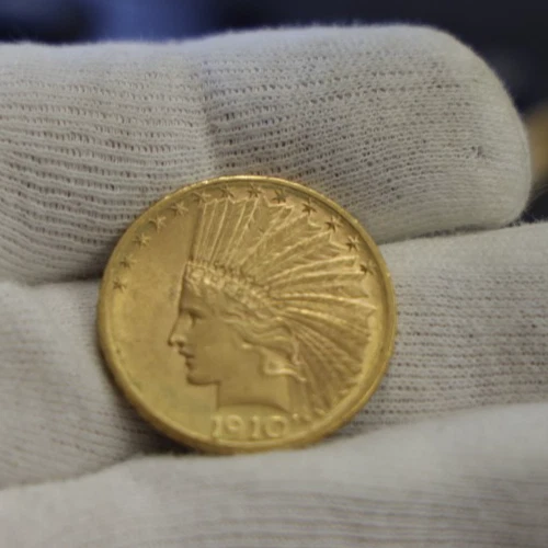1910 D US $10 Indian Gold Piece AU+