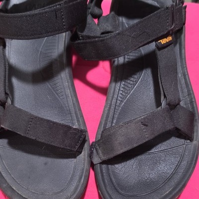 Teva Men's Black Slide Sandals Hook & Loop Adjustable Strap Synthetic US 12