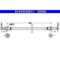 ATE Bremsschlauch Hinten Links Passend FüR Ford Escort Orion | 83.6339-0253.3