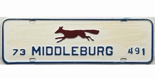 1973 Middleburg Virginia License Plate Topper Attachment Fox 491 1973 Middleburg Virginia License Plate Topper Attachment Fox 491