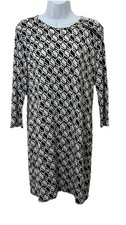 Michael Kors Size M Black & White Stretch Pullover Dress 824