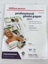 Office Depot Professional Photo Paper  Gloss 23 Sheets 8.5 x 11 Open Box