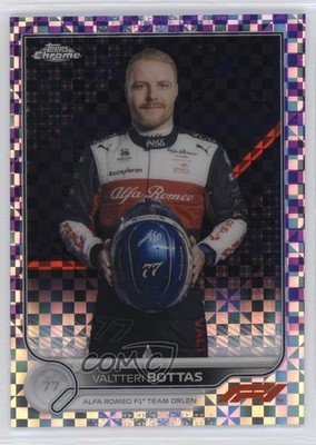 2022 Chrome Formula 1 Purple Checker Flag Refractor 5/199 Valtteri Bottas 12a6
