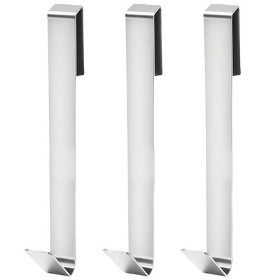 RiseDirectly 3Pcs 12 Inch Shower Door Hooks Stainless Steel Standard, Silver 