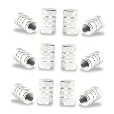 12PCS Tire Valve Stem Caps, Car Exterior Accessories, Aluminum Alloy Silver