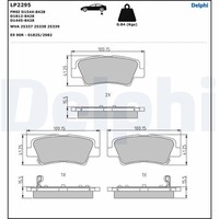 Delphi LP2295 Bremsbelagsatz,Scheibe Feststellbremse FüR Hyundai,Hyundai