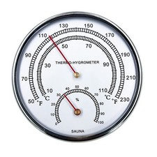 2 in 1 Sauna Temperature Humidity Meter Silver Rimmed for Sauna Accessories