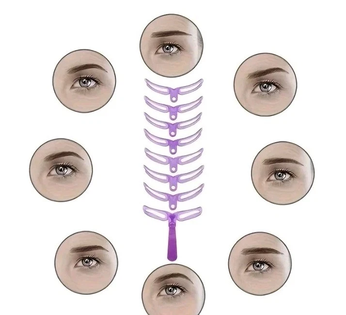 Neu Augenbrauen Schablonen wiederverwendbar - 8 verschiedene Vorlagen - Bild 2 von 4