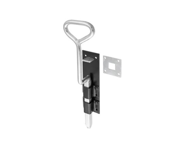 Bolzenriegel Federriegel Torriegel Schlossriegel Schwarz 330X55X3Mm FüR Tore TüR-image