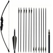51" Recurve Bow and Arrow Set 30/40Lbs Takedown Right Bow 30" Fiberglass Arrows