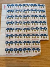 Medal of Honor Sheet of Forty 20 Cent Postage Stamps (minus 2)