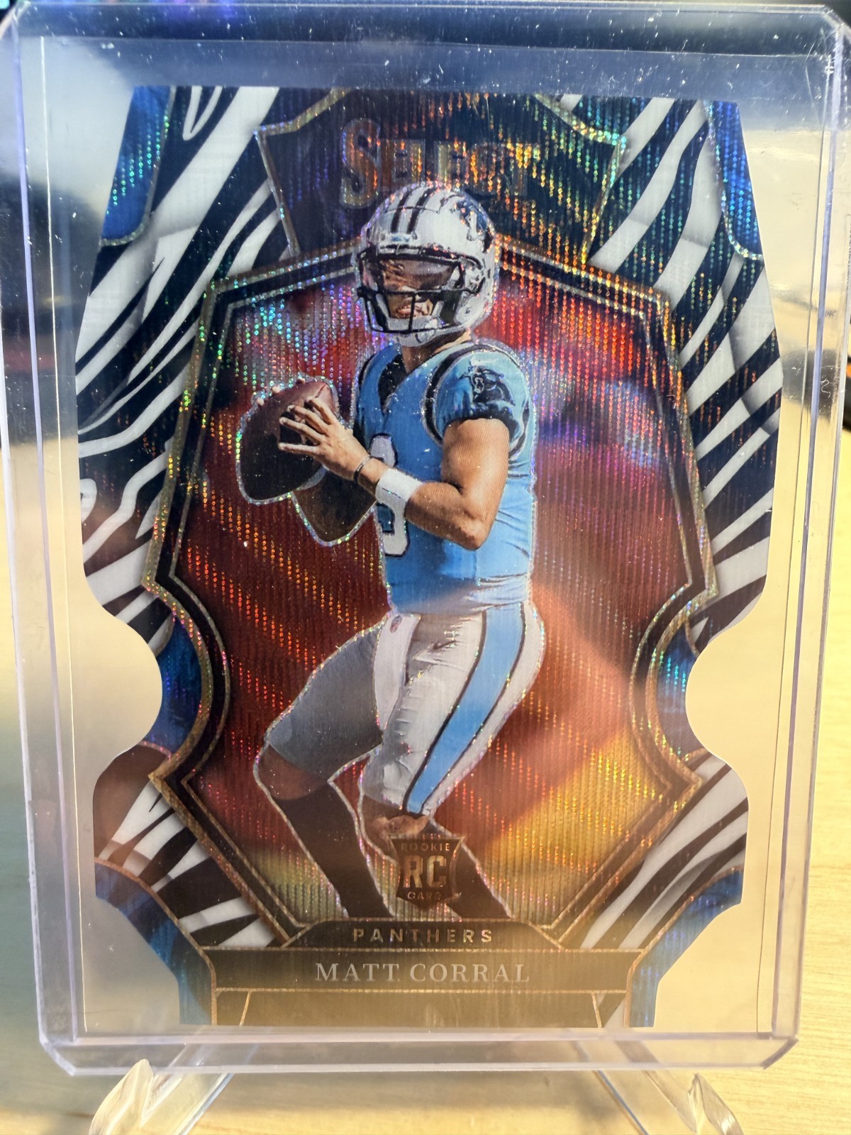 2022 Panini Select - Premier Level Matt Corral #115 Zebra Prizm Die-Cut (RC)