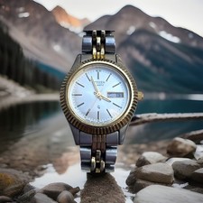 Citizen Quartz Two-Tone Day-Date Watch Gn 4 W S vintage 25 Mm