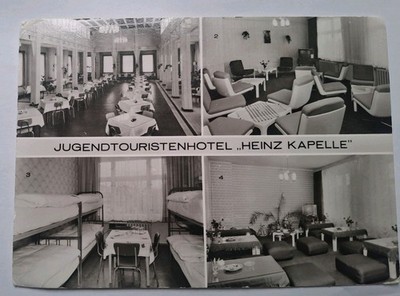 Baltic Sea resort Binz on Rügen, youth tourist hotel ''Heinz Chapel'', interior, 1976