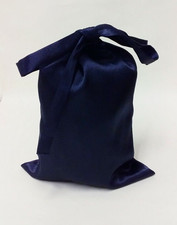 Black Satin Gift Bag Drawstring Handmade Large 33X23cm Pouch Reusable Wrapping 