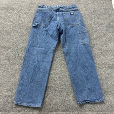 Dickies Carpenter Jeans Mens Size 36x32 Blue Relaxed Fit Cotton Workwear Denim