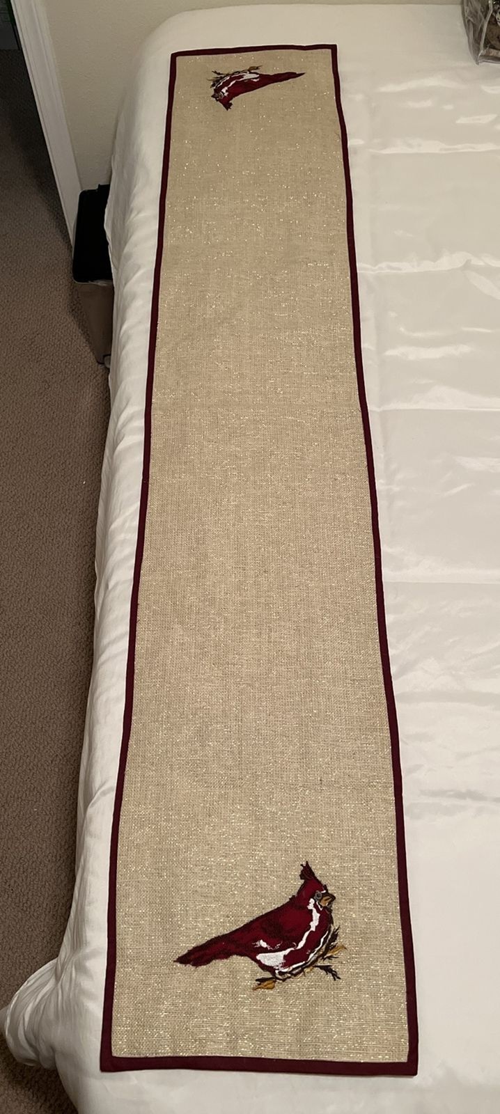 Christmas Winter Cardinal Bird Table Runner 70x14 Inches