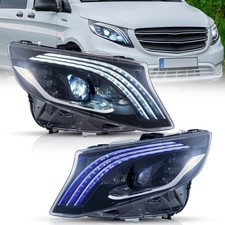 VLAND LED Headlights For 2016-23 Mercedes Benz Metris /Vito W447 Blue Animation