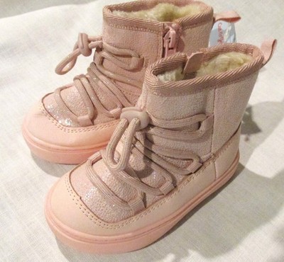 Girls Pink Sophia Boots Toddler 5 Cat & Jack Zipper Fleece Lined NEW