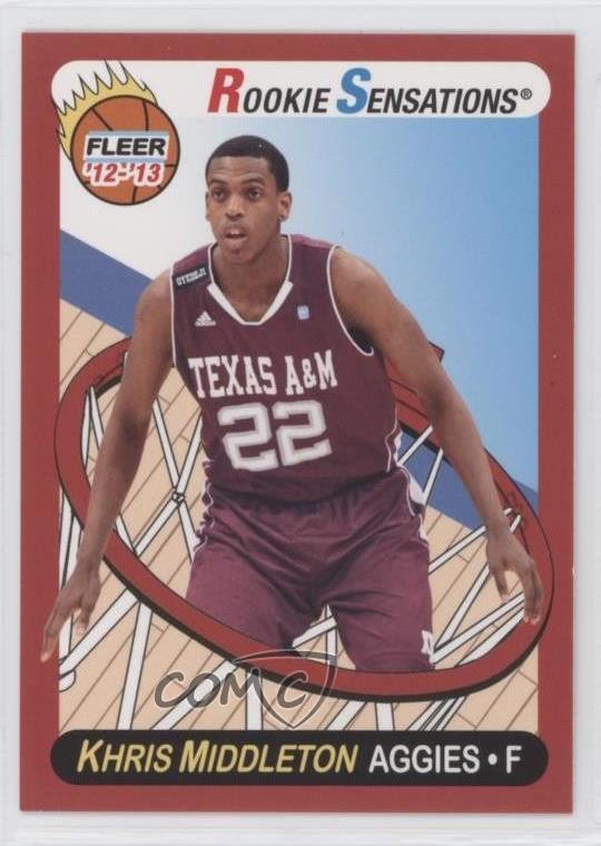 2012-13 Fleer Retro Rookie Sensations Khris Middleton #65 Rookie RC 0t2