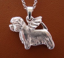 Small Sterling Silver West Highland White Terrier Angel Pendant