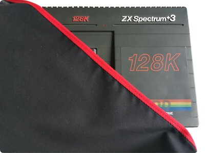 ZX SPECTRUM 128K +3 - COTTON CANVAS - DARK GREY - STYLISH DUST COVER