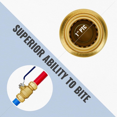 1 Inch No Lead Brass Ball Valve with Blue Handle - Easy Push Installation - Picture 11 of 11